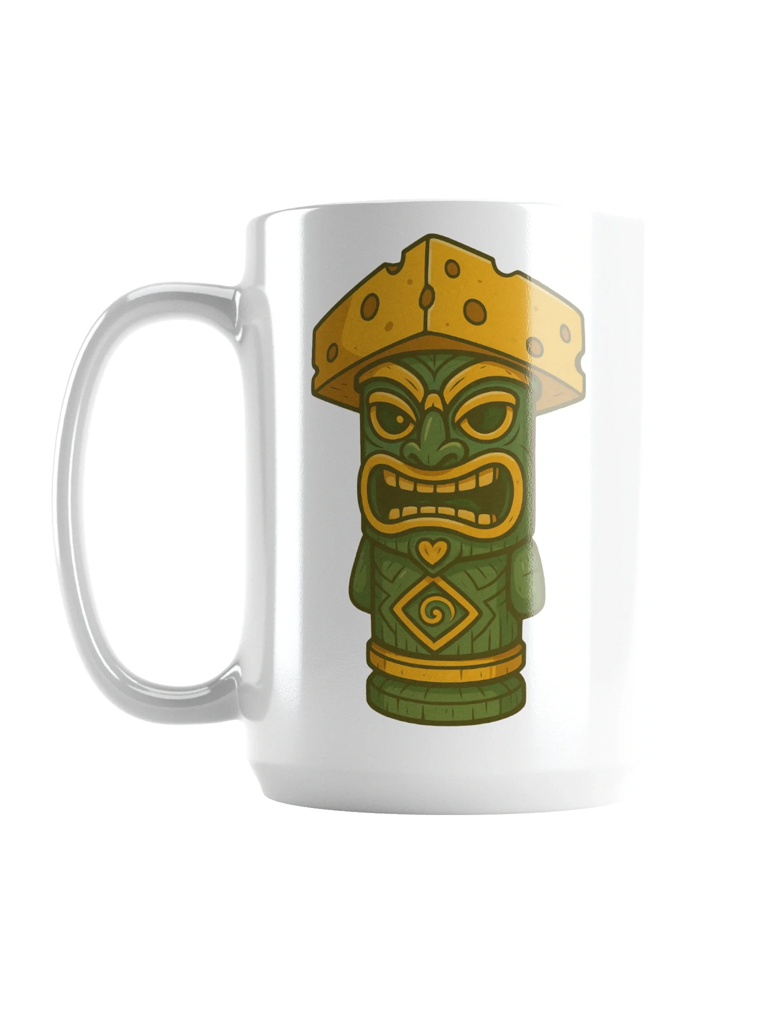 Cheesehead Tiki White Glossy Mug product image (1)