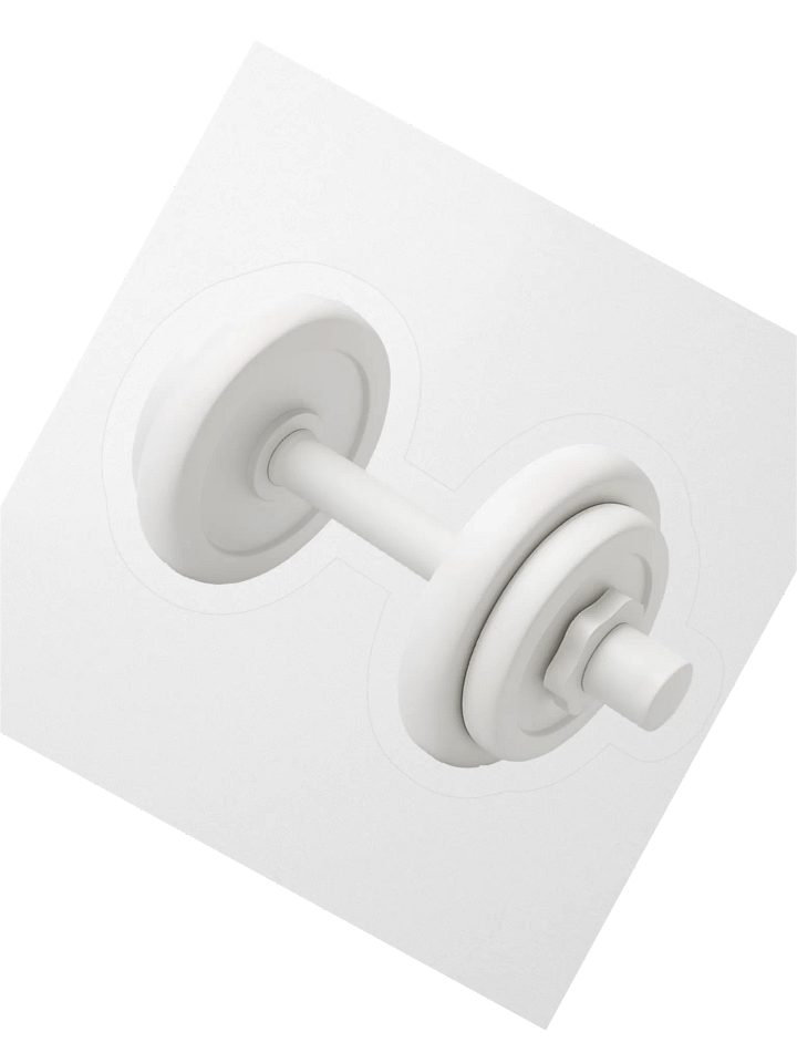 White Matte Dumbbell Sticker product image (2)