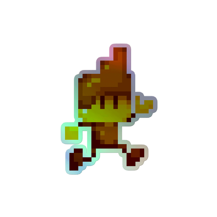 Holographic Golden Pixel Sticker product image (2)