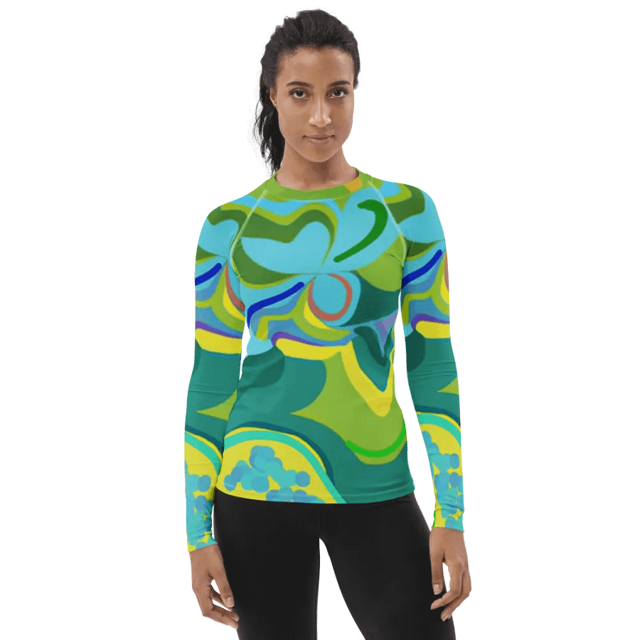 Vibrant Wave All-Over Rash Guard product image (1)