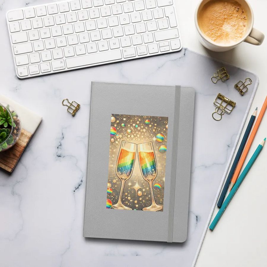 Rainbow Champagne Celebration Journal / Guestbook - SILVER product image (8)