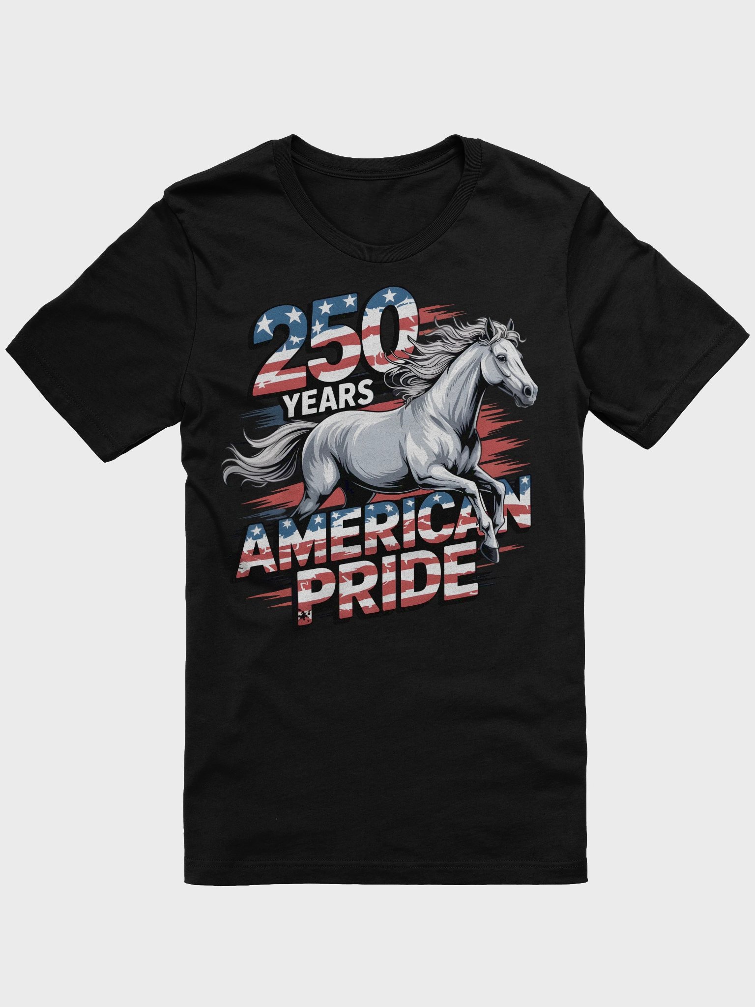 American Pride White Horse T-Shirt product image (1)