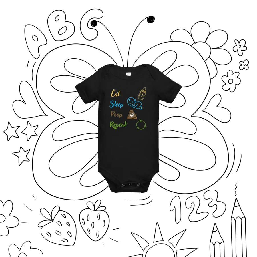 Eat Sleep Poop Repeat Color Baby Onesie product image (11)