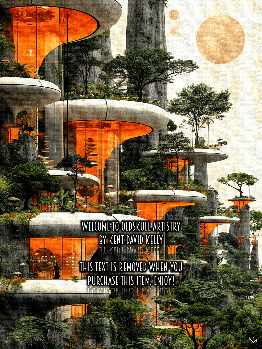 Oldskull Artwork 011: Retro-Retreat Highrise product image (1)