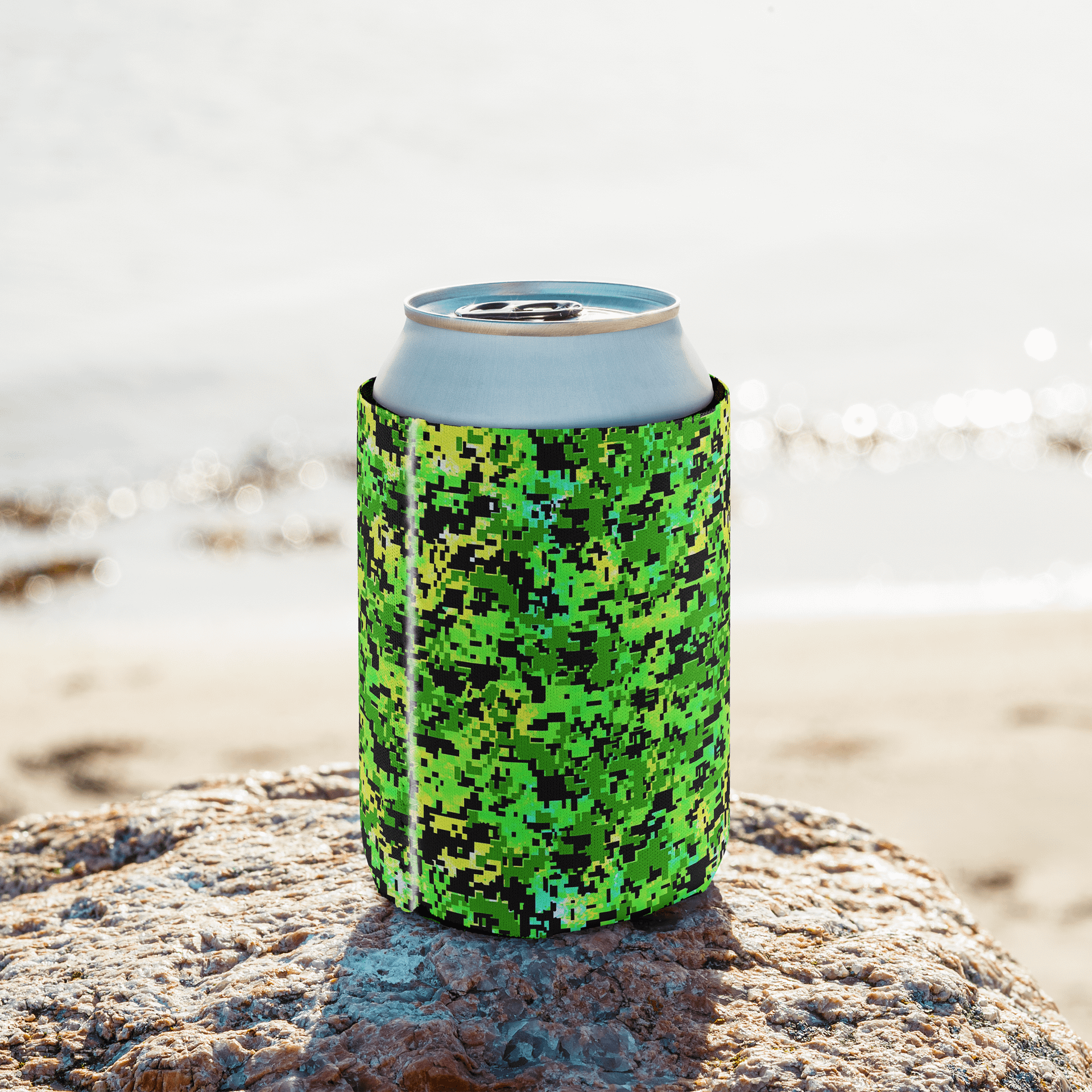 Pixelated Camo Can Cooler product image (9)