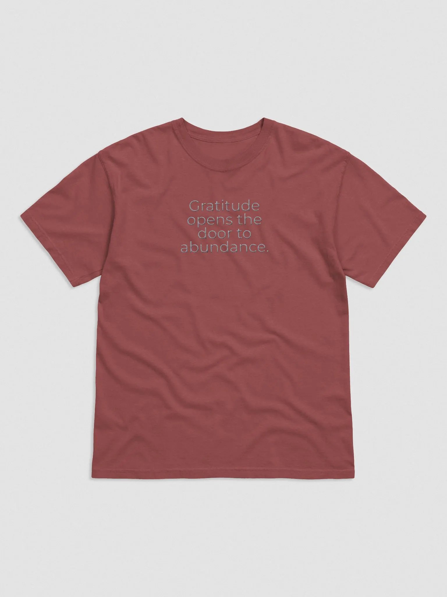 Comfort Colors® Embroidered T-Shirt - Gratitude Opens the Door to Abundance product image (1)