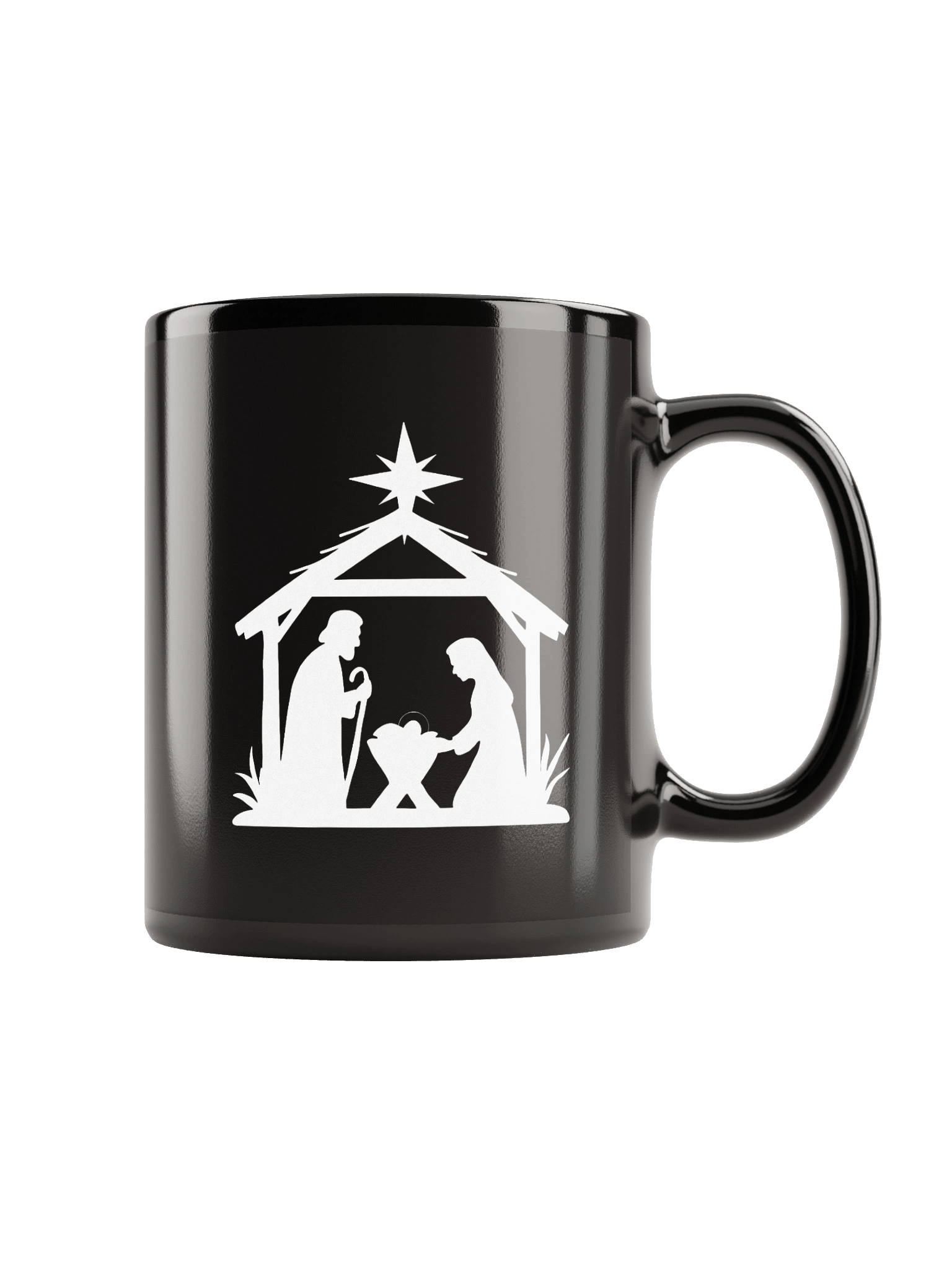 Nativity Scene Christmas Mug – Holy Family Silhouette – Christian Faith Gift product image (2)