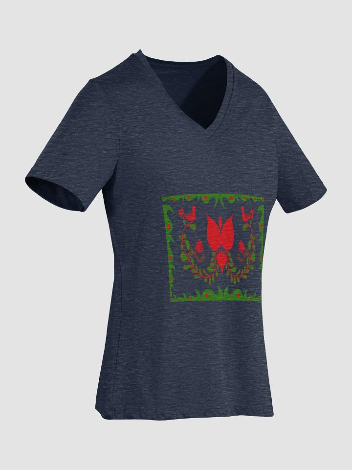 Folk Art Hungarian Floral V-Neck Tee product image (2)