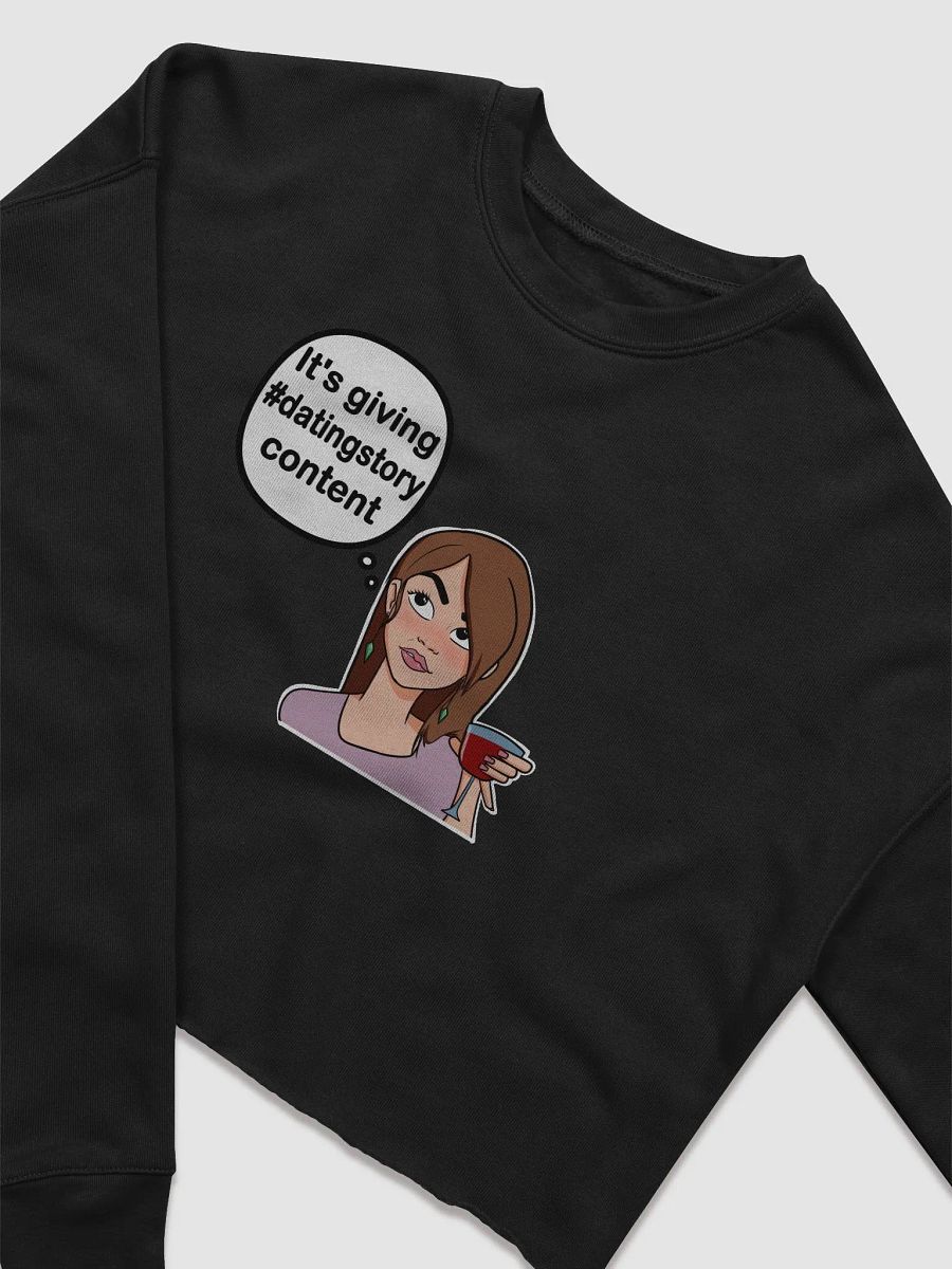 Dating Story Content - CROP sweatshirt, raw hem product image (4)