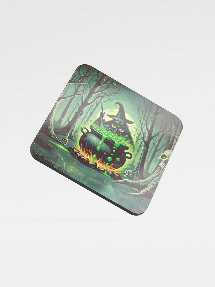 Cauldron Monster Stirring Witch's Brew Cork Coaster product image (1)