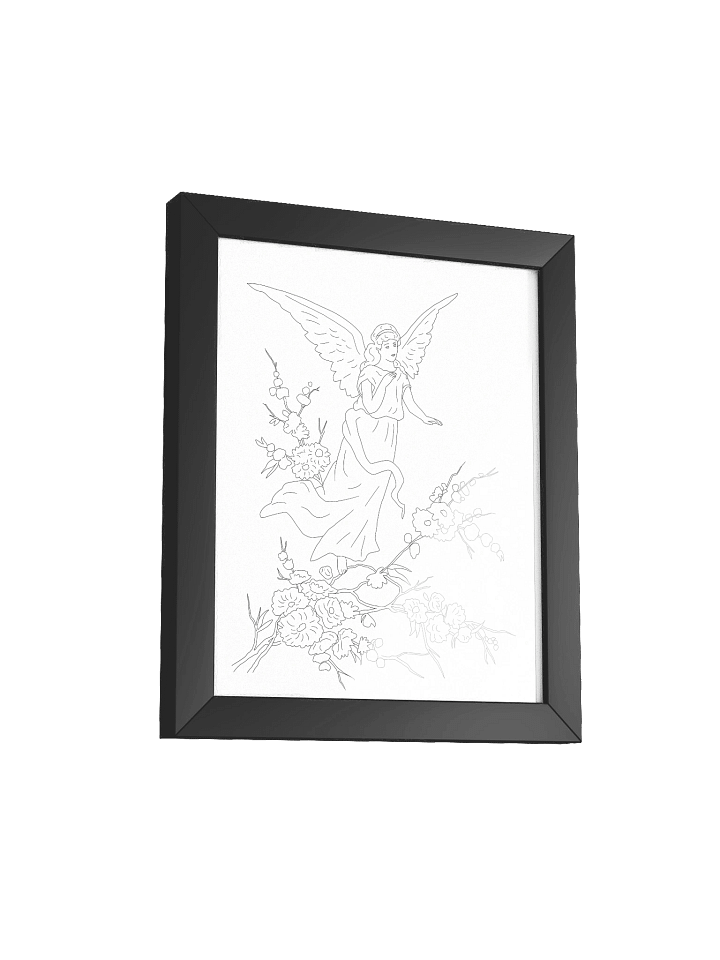 Color-Your-Own Christmas Framed Poster — Vintage Angel Art for Peaceful Holiday Decor product image (2)