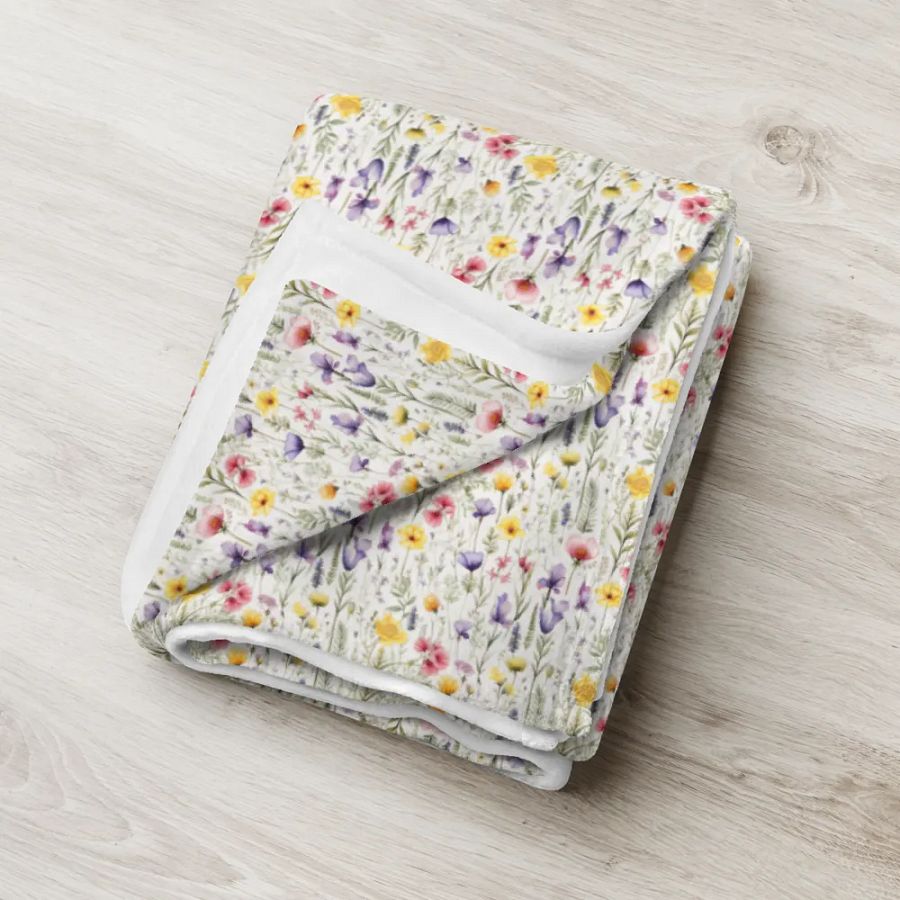 Purple Red & Yellow Flowers Blanket product image (6)