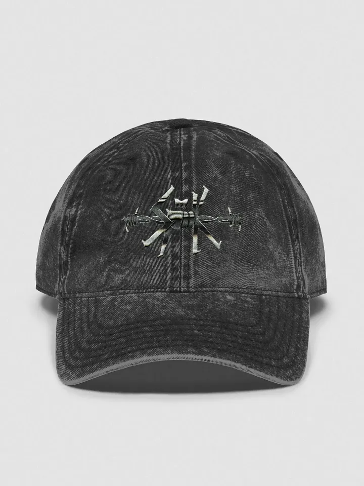 HARD&CORE FADED BLACK DENIM BARB WIRE LOGO product image (1)