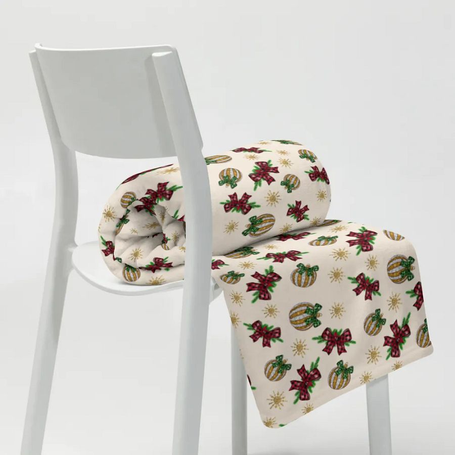 Winter Bows And Bulbs Blanket product image (8)