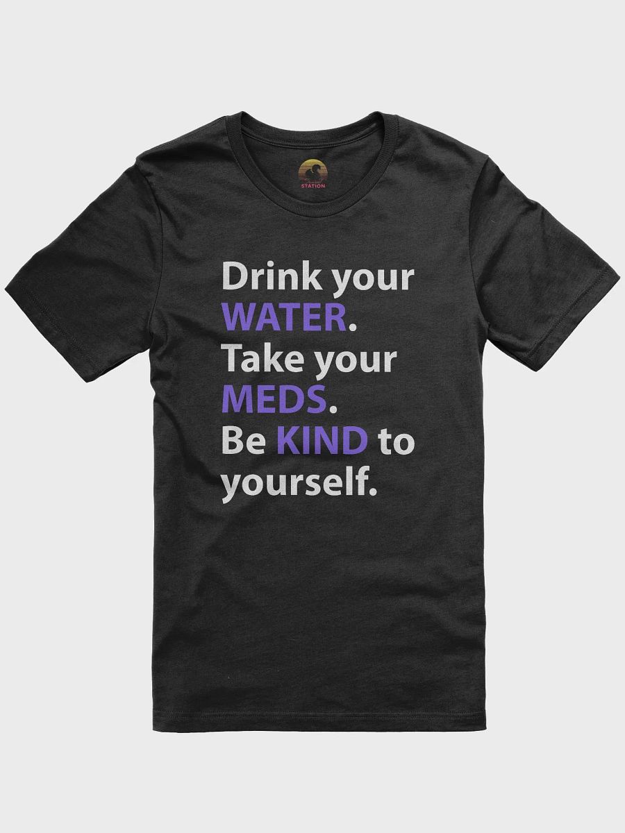 Water, Meds & Kindness T-shirt (Purple) product image (2)
