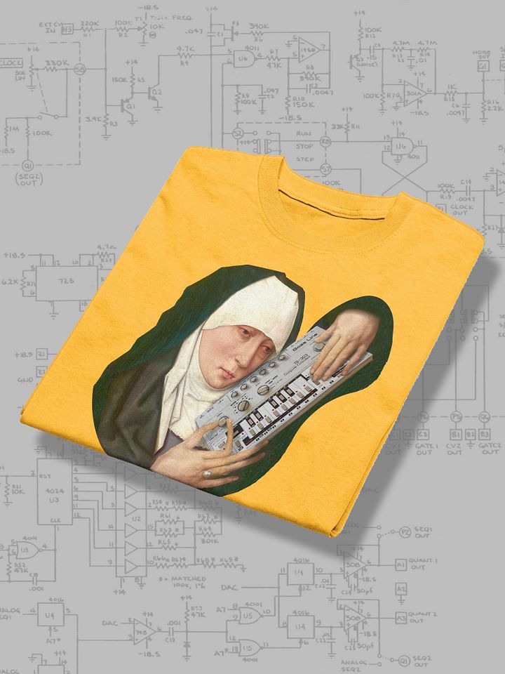 Mater Dolorosa meets Roland TB 303 by Frank Fonik, Techno EDM Unisex t-shirt product image (2)