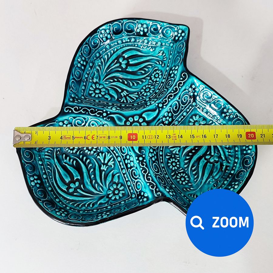 Ceramic snack dish (leaf) — handmade pottery, Turkish ceramic product image (7)