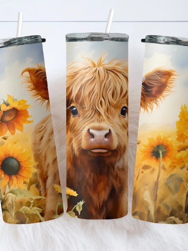 Highland Calf and Sunflowers Tumbler product image (3)
