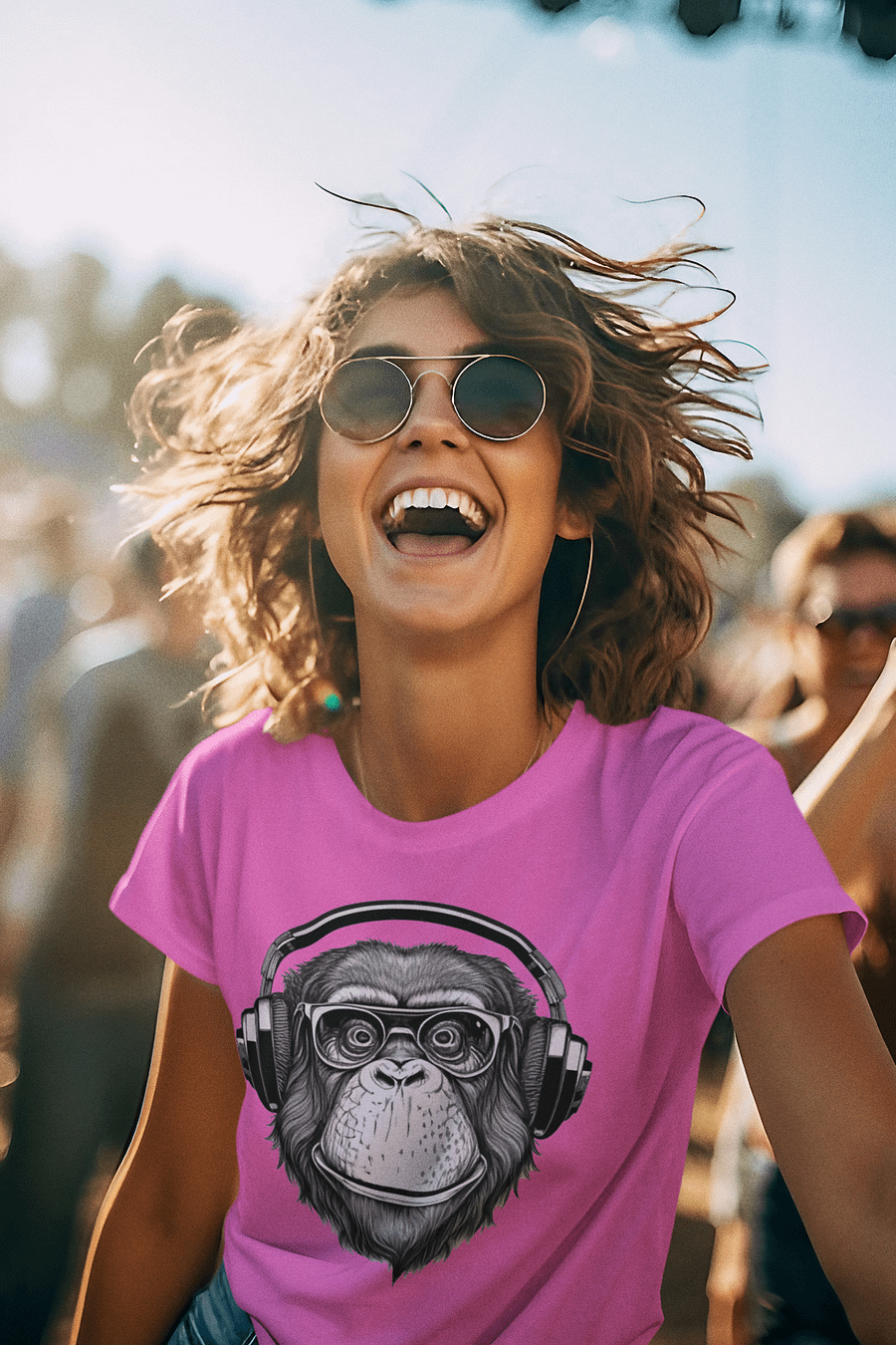 Monkey Business Womans T Shirt (Rocky Chimp) product image (1)
