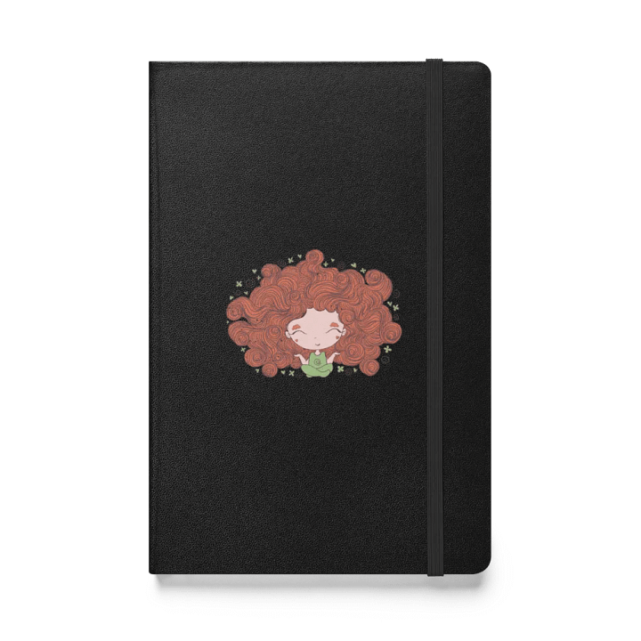 Curly Red Hair Girl Meditations Hardcover Notebook product image (1)
