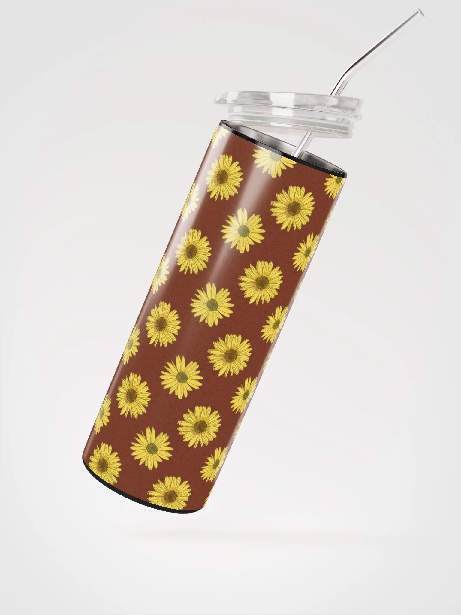 “Helianthus Sunflower Polka Dot” 20-ounce Stainless Steel Tumbler with Straw product image (9)