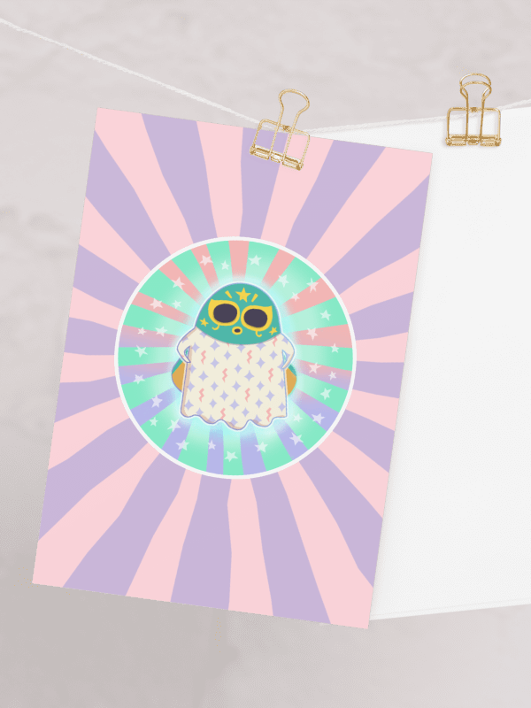 Pastel Little Ghost Luchador #2- Greeting Card product image (6)