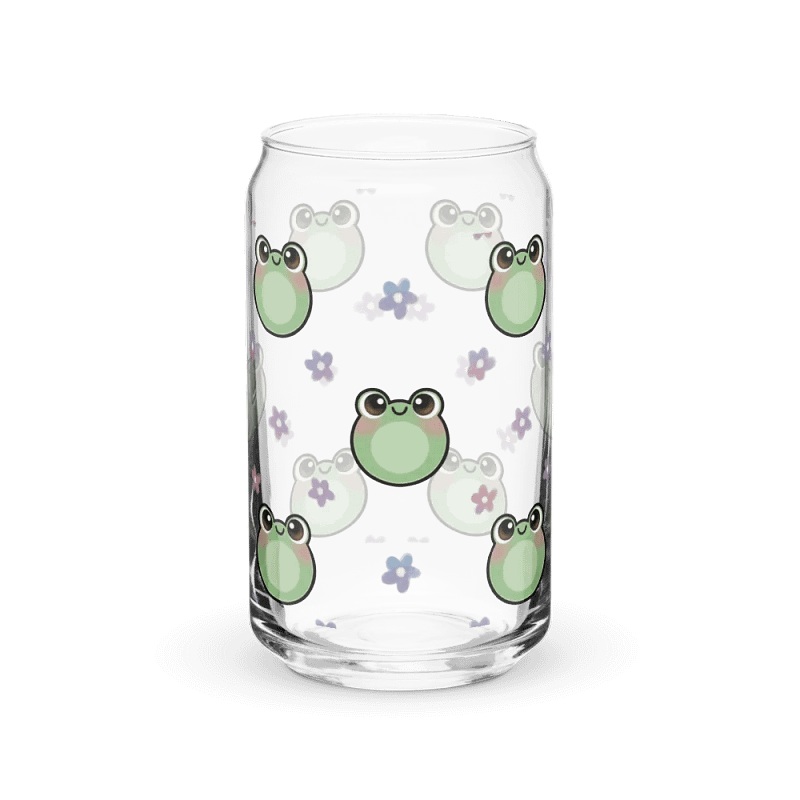 Froggy Pattern Glass Cup