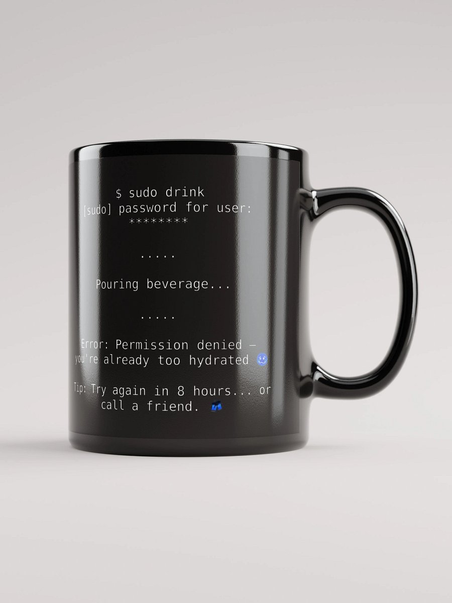 Black Mug - sudo drink product image (1)