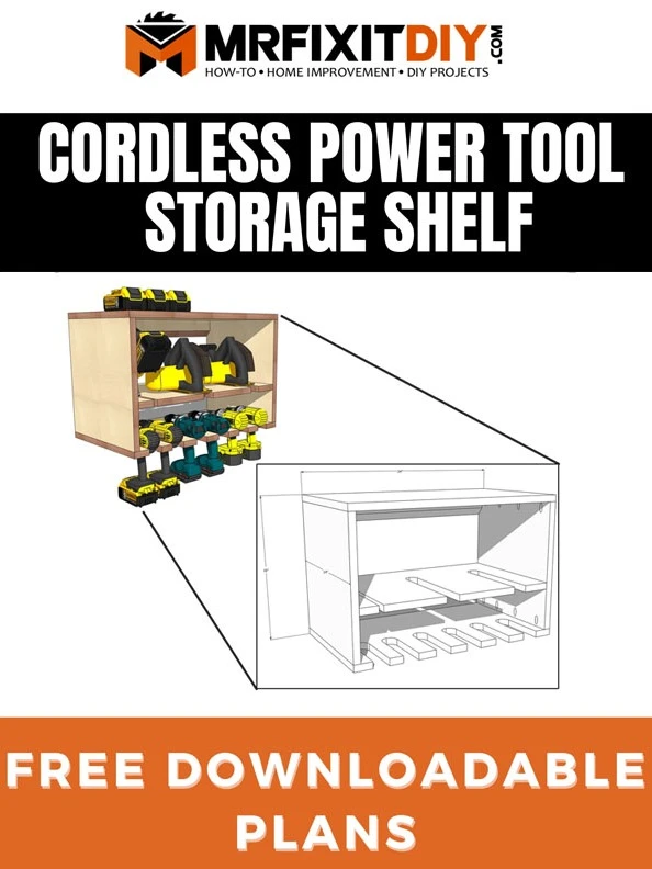 Cordless Power Tool Storage Shelf (Free Plans) product image (1)