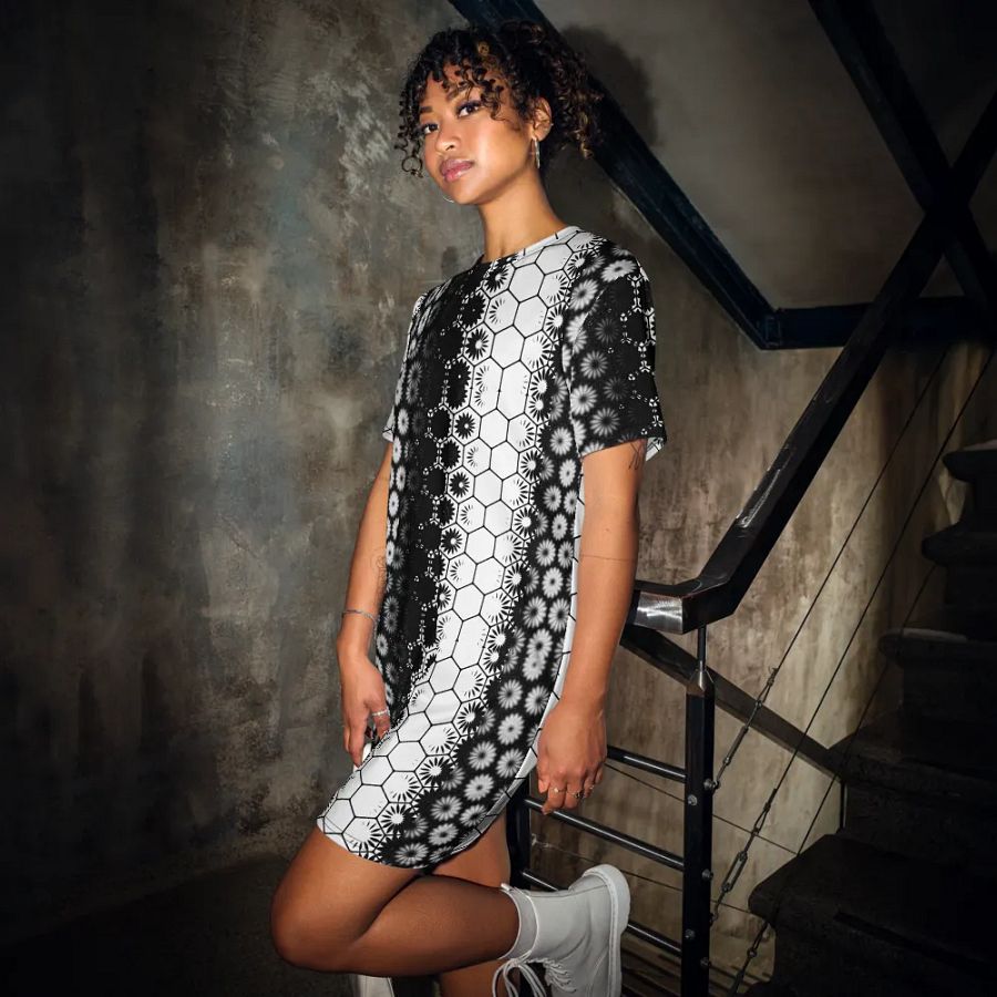 Black and White, T-Shirt Dress, Summer Dress product image (5)