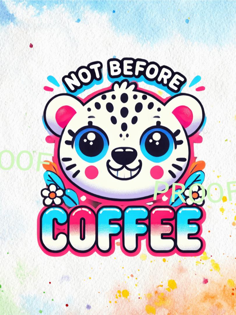 Not Before Coffee Cheetah – Instant Download Graphic Design product image (1)