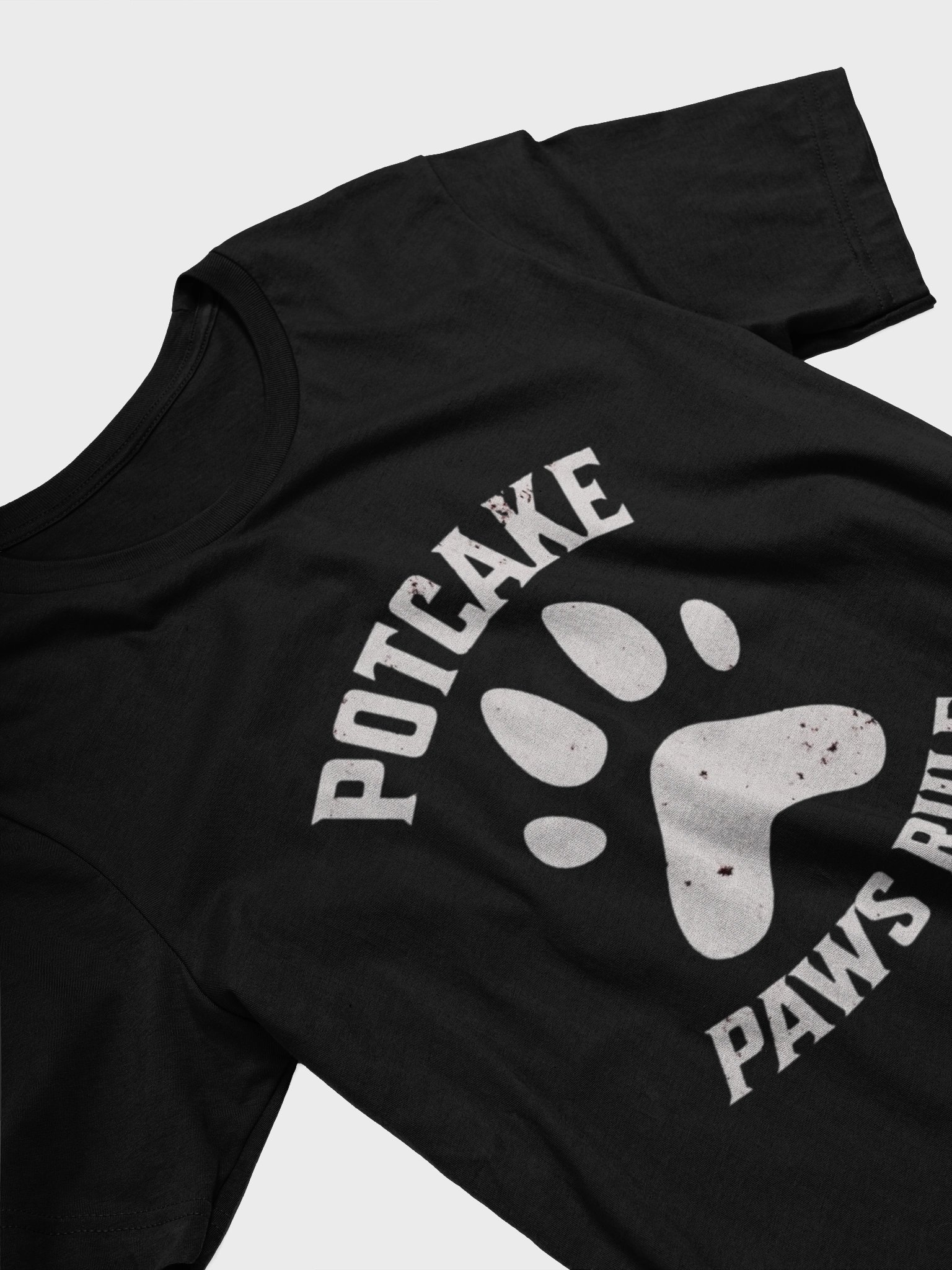 "Potcake Paws Rule" Dog Lover T-Shirt - Distressed Paw Print Tee product image (3)