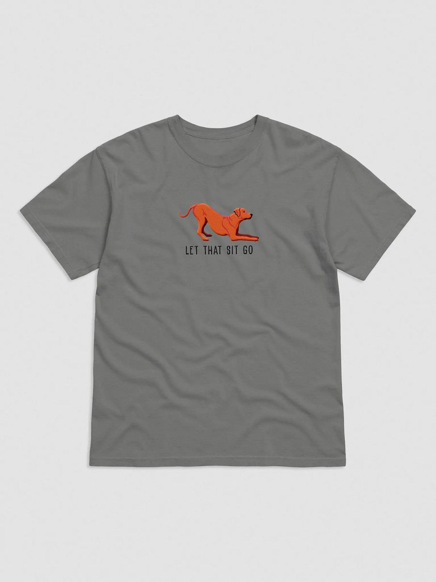 Let That Sit Go T-Shirt(Embroidered) of a Rhodesian Ridgeback(Red) product image (4)