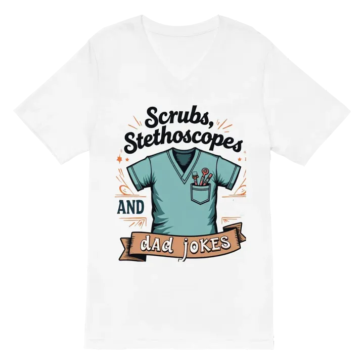 Stylish Scrubs & Dad Jokes V-neck tee product image (2)