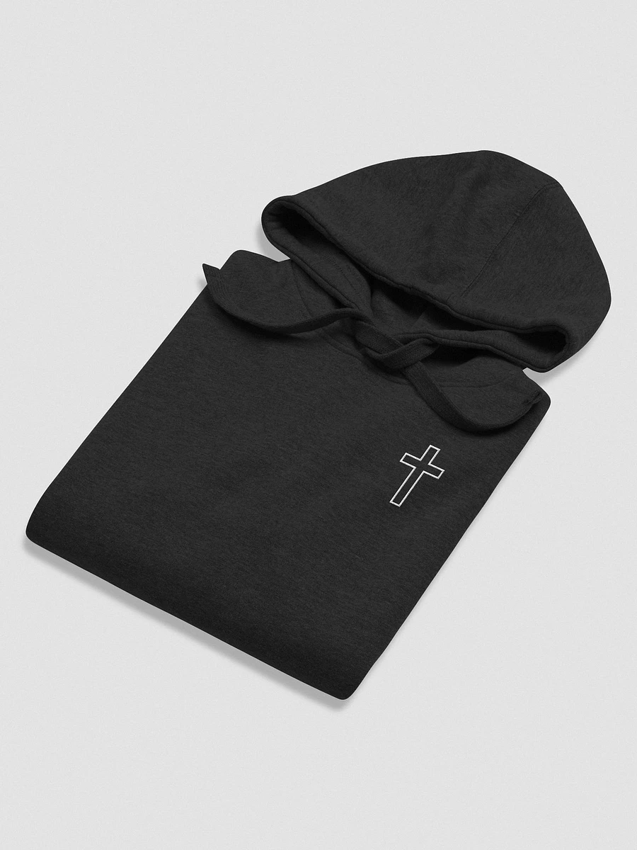 Simple Cross Embroidered Black Hoodie product image (6)