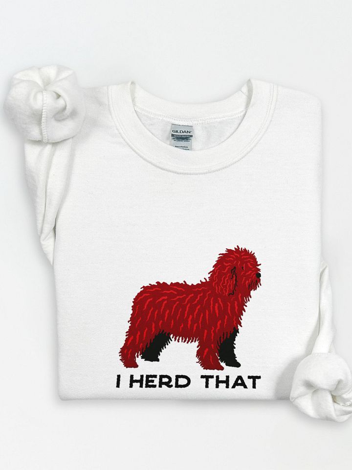 I Herd That Sweatshirt (Embroidered) of a Spanish Water Dog(Chocolate) product image (1)