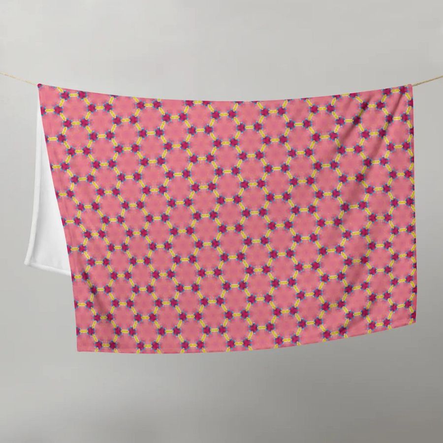 Pink Honeycomb Seamless Pattern Throw Blanket product image (10)