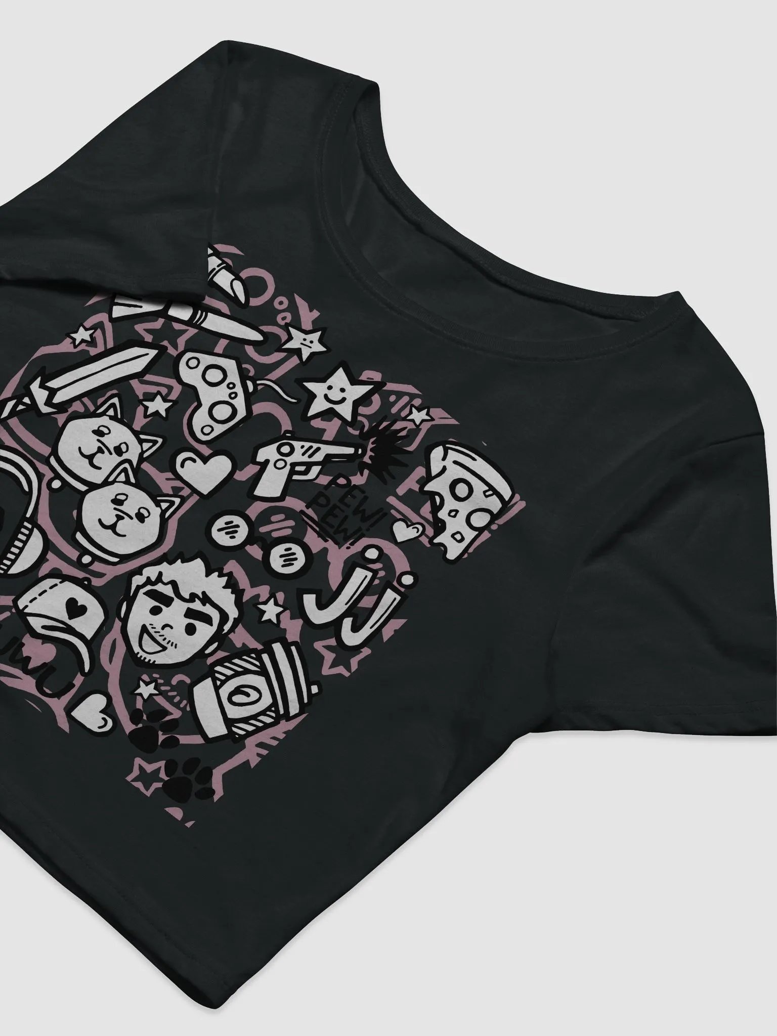 J-Doodle Crop Tee (Black) product image (8)