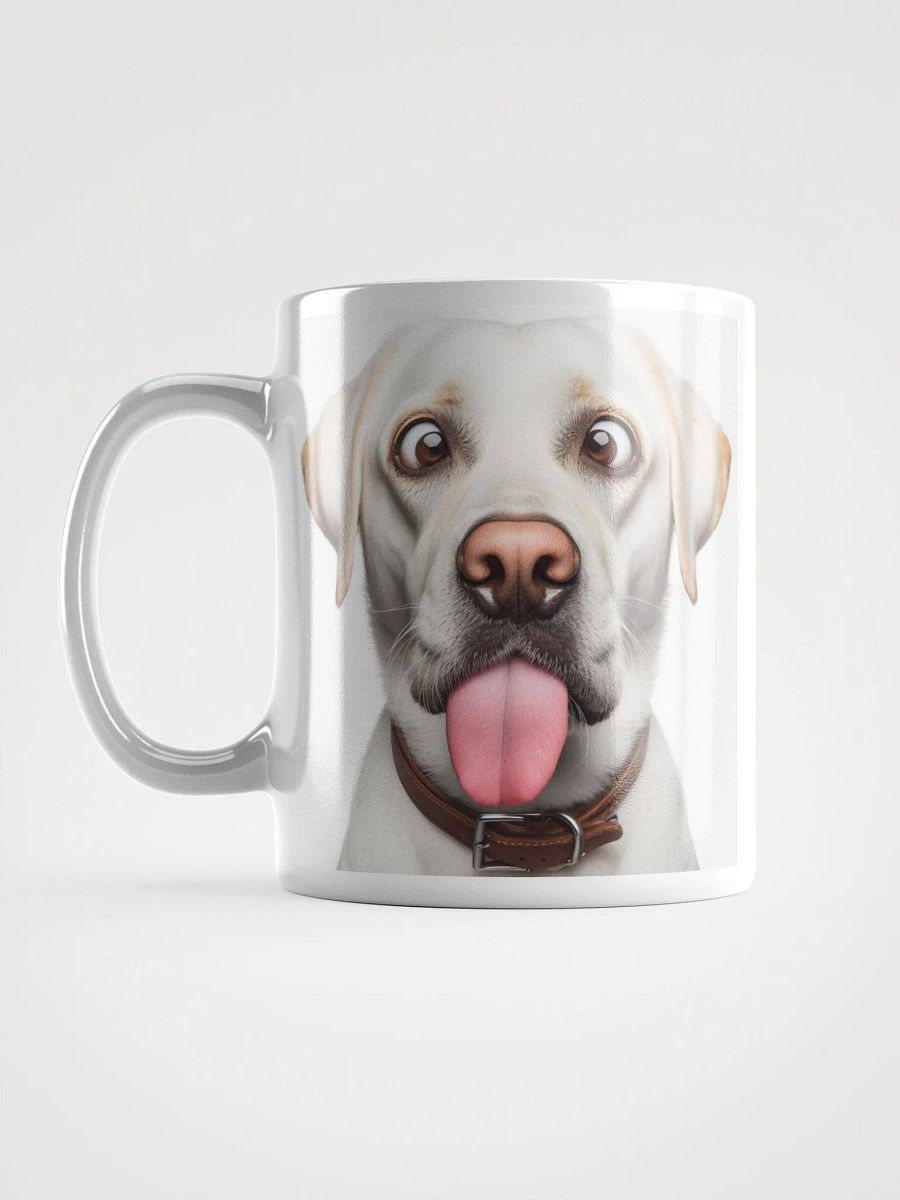 Rude White Labrador #Humorous Glossy Mug - White product image (6)