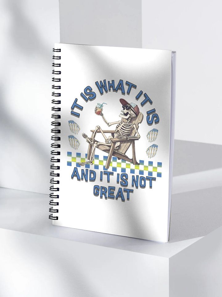 It Is What It Is And It Is Not Great Skeleton Chill Spiral Notebook product image (1)