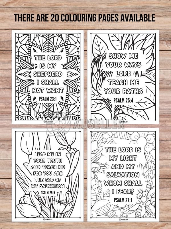 Printable Christian Colouring Book For Women - Colour In Devine Poetry: PSALMS product image (5)