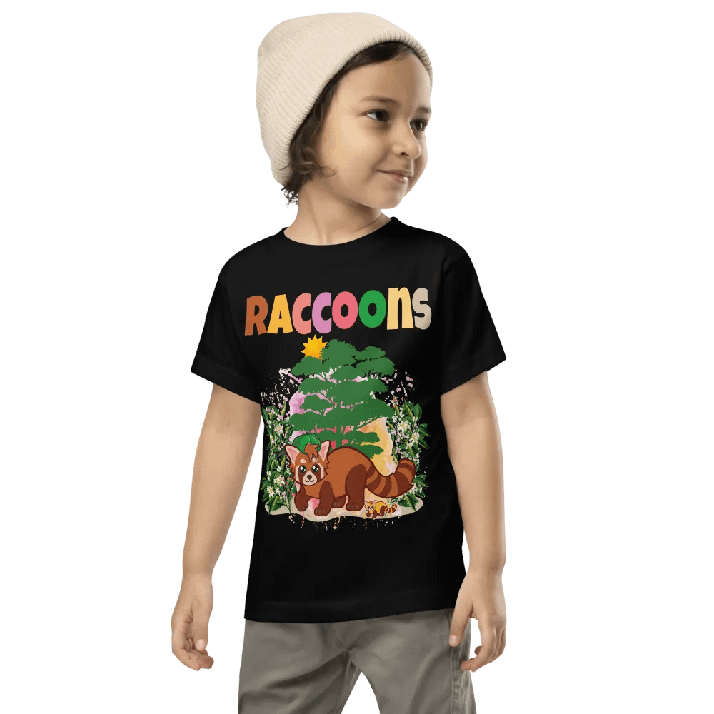 Raccoon Colorful Funny Cute Bella +Canvas Toddler T-Shirt – Funny Shirt, Best Gift for Kids product image (1)
