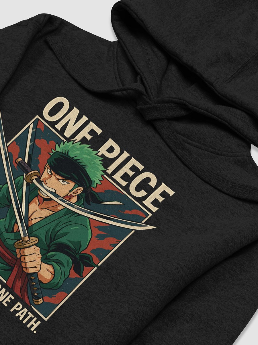 Three blades. one path. Ft. roronoa zoro premium unisex hoodie product image (30)