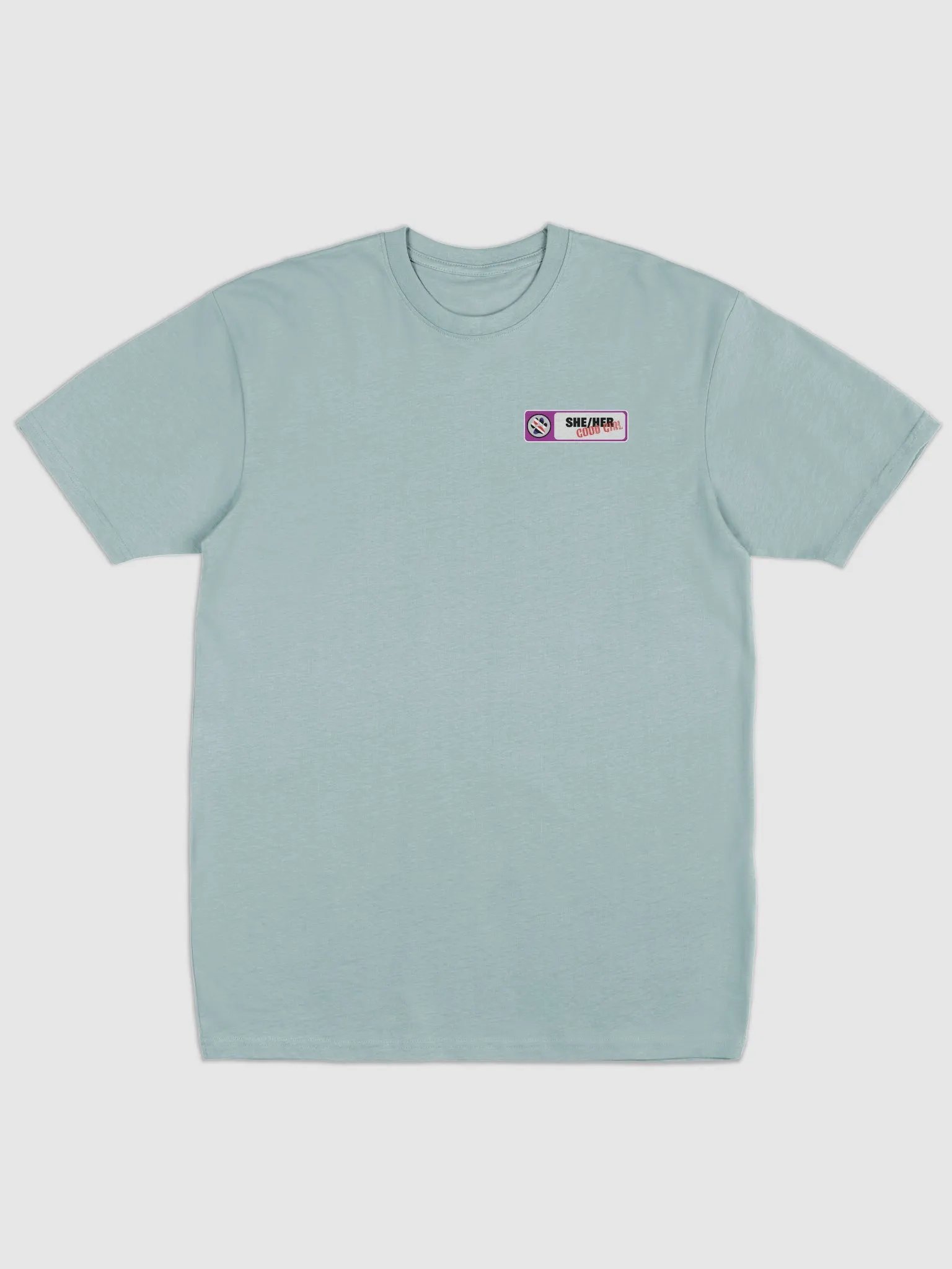 She/Her Good Girl Paw Print Nametag Tee product image (1)