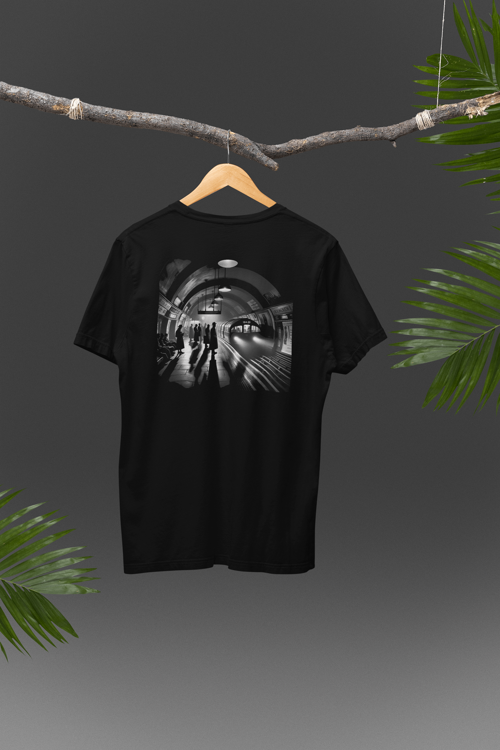 Vintage Metro Mystique: Moonlit Journey Underground (Mens Tee) product image (3)