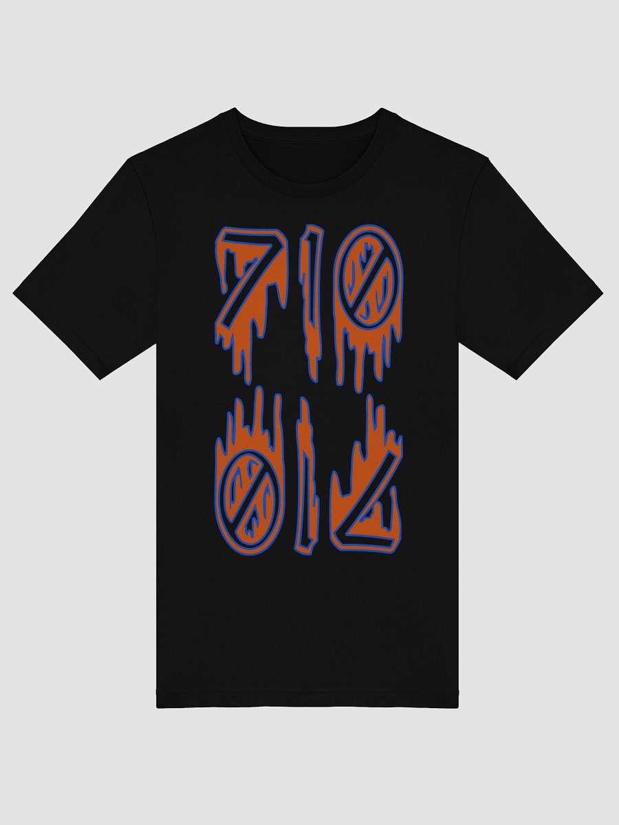 Horror Happy 710 OIL Drip Unisex T-Shirt, Creepy Cannabis Clothing, Twisted Weed Weirdo Stoner Shirt, Odd Orange Blue Black Goth Ganja Tee product image (11)
