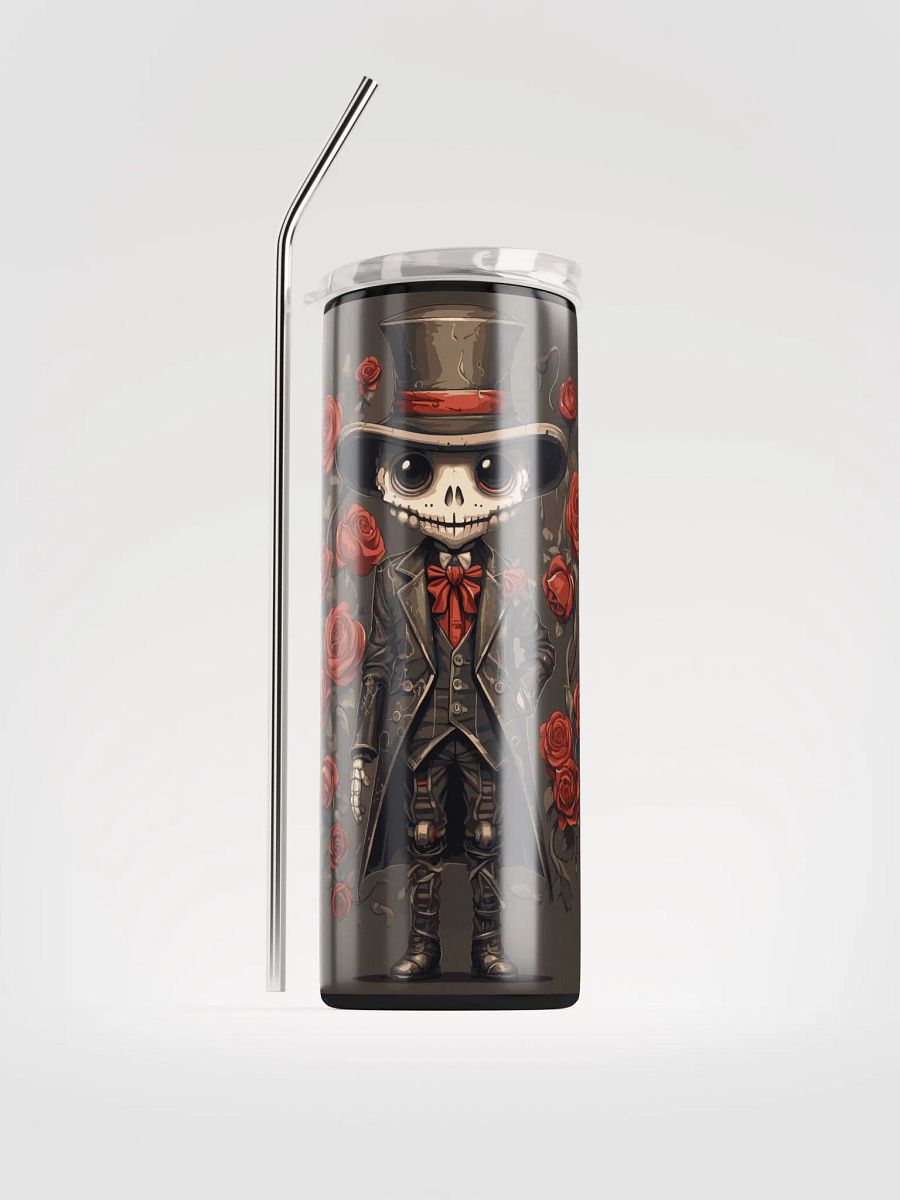 Gothic Romance: Skeleton & Roses Stainless Steel Tumbler for Valentine's product image (1)