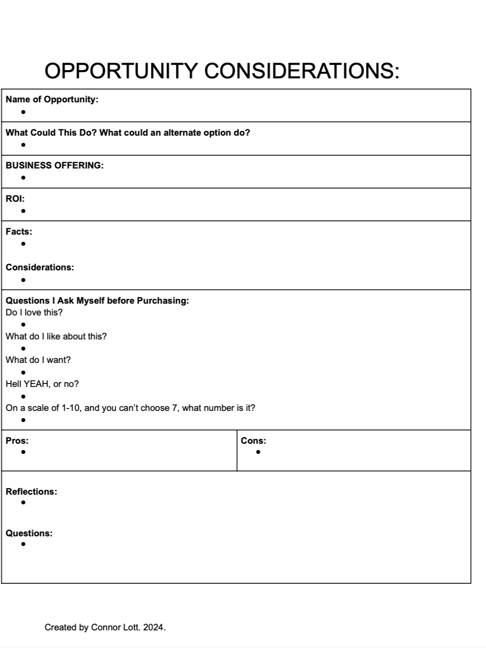 Opportunity Considerations Template product image (1)