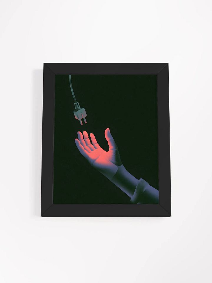 Robotic Hand & Plug Wall Art | Tech Energy Symbolism Print product image (1)
