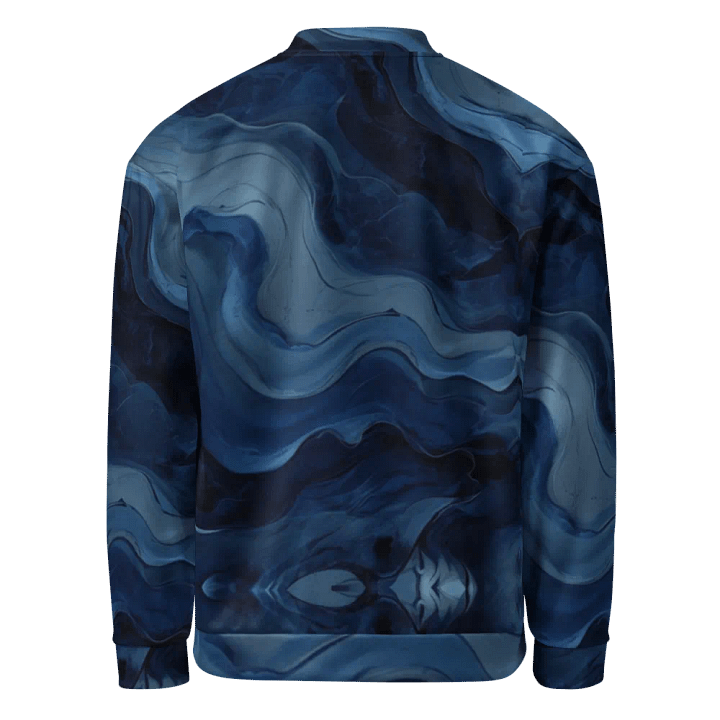 Azure Swirl All-Over Bomber Jacket product image (2)